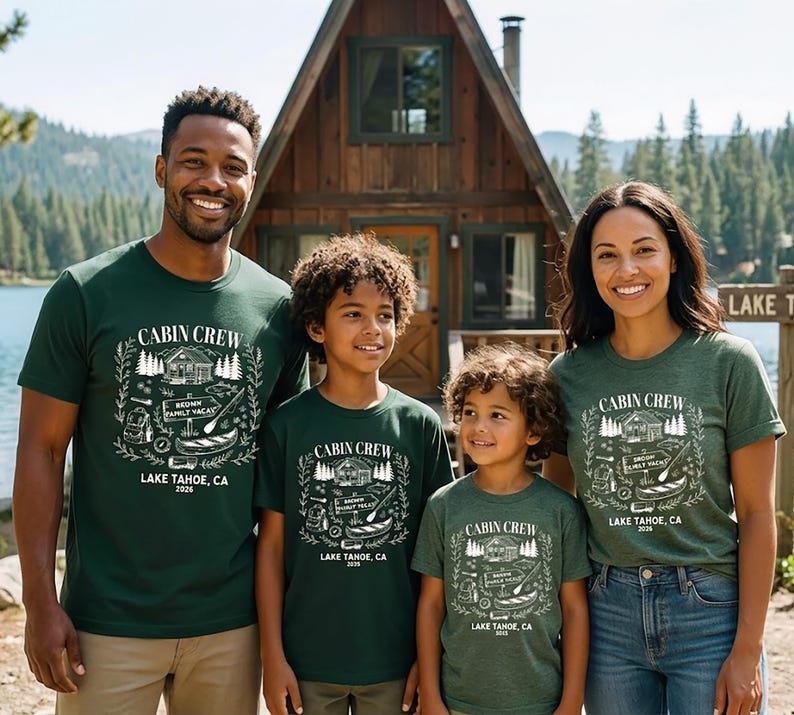 Personalized Family Camping 2026 - Mountain Vacation Matching Keepsake