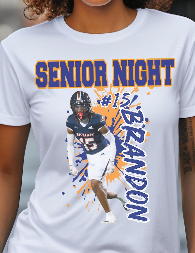Personalized Senior Night - Custom Photo - Jersey Number & School Colors