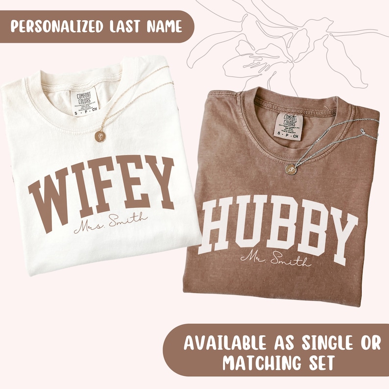Personalized Wifey & Hubby Matching - Mr & Mrs Honeymoon - Wedding & Anniversary Gift