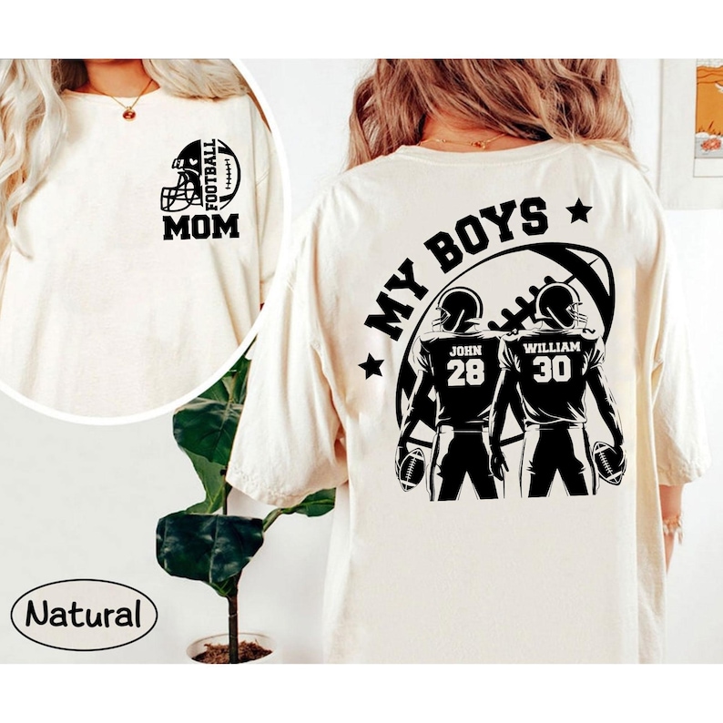 Custom Football Mom - Personalized Two Player Photo & Number Game Day