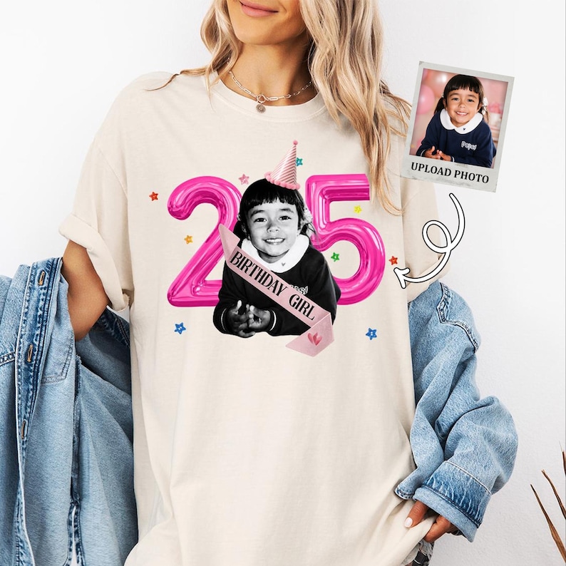 Custom Photo Birthday - Personalized Photo And Year Party - Any Age Birthday Gift - Birthday Party
