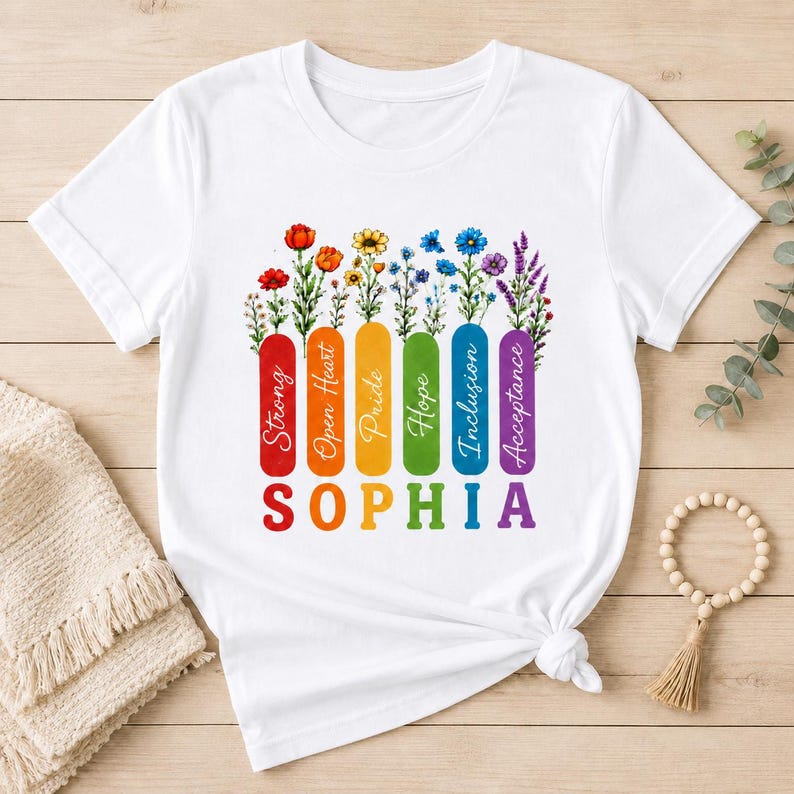 Personalized Rainbow Pride with Name - Inclusion - Acceptance & LGBTQ Support Gift