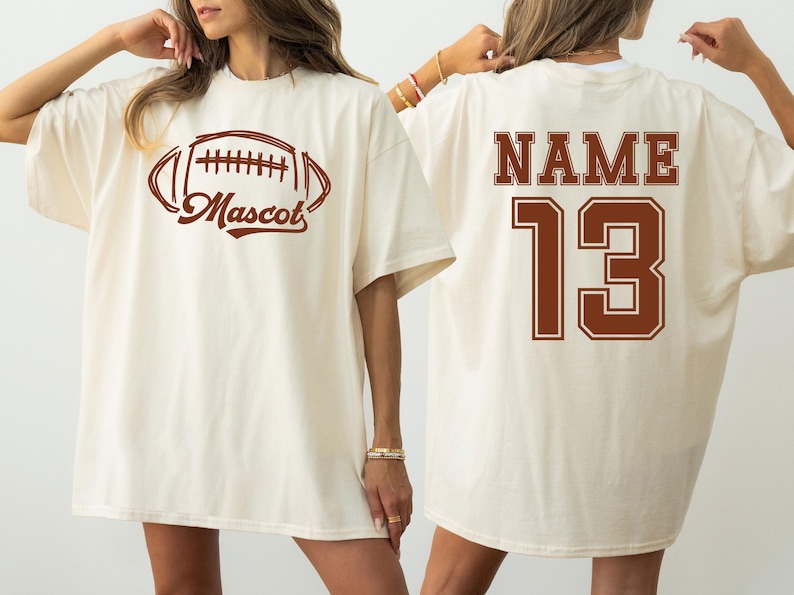 Custom Football Name & Number - Personalized Mascot Game Day
