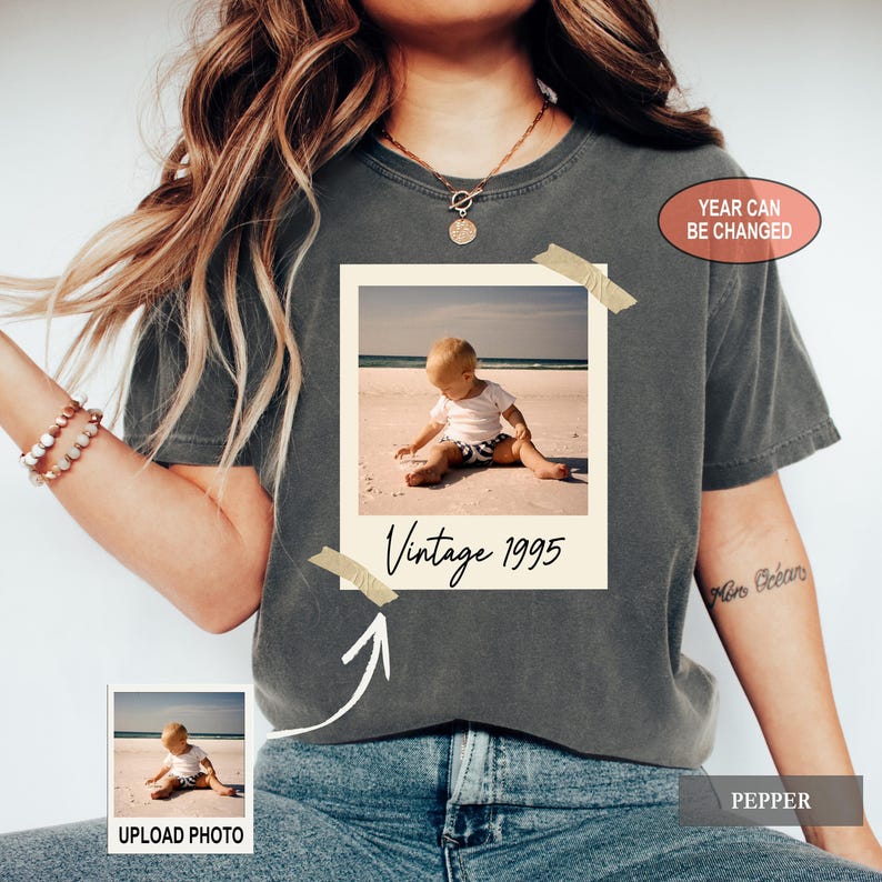 Personalized Photo Birthday Vintage Polaroid Style - Milestone Party Group Graphic