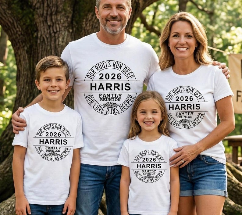 Personalized Family Reunion 2026 - Custom Last Name Matching Family Gift