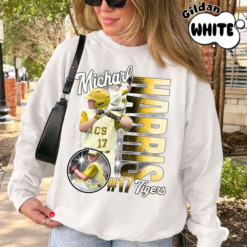 Custom Photo Baseball Player - Personalized Team Name School Name Bootleg - Bootleg Retro - Team