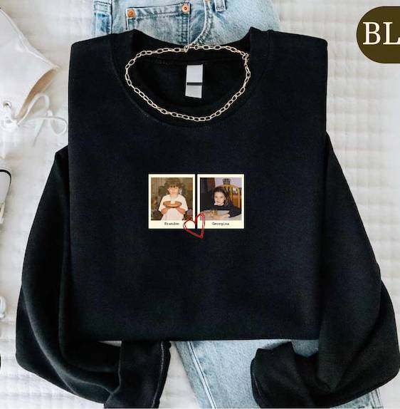 Custom Photo Couple Picture Tees - Vintage Style Picture - Portrait Anniversary Gift - Matching