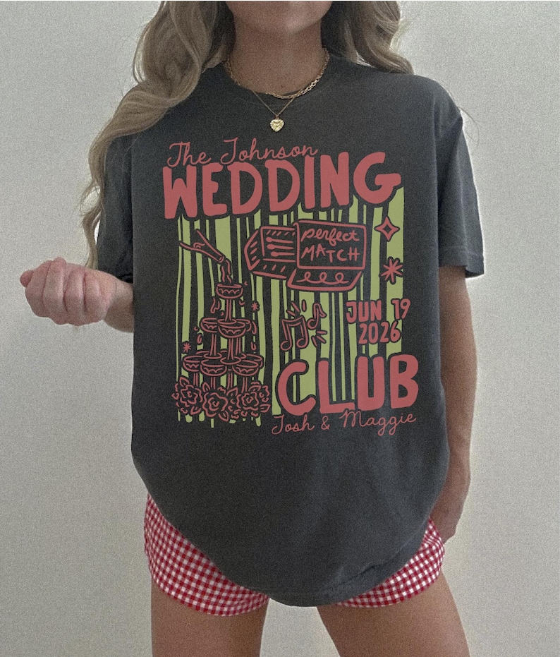 Custom Wedding Club Top - Personalized Matchbox Champagne Tower Bridal Party Apparel