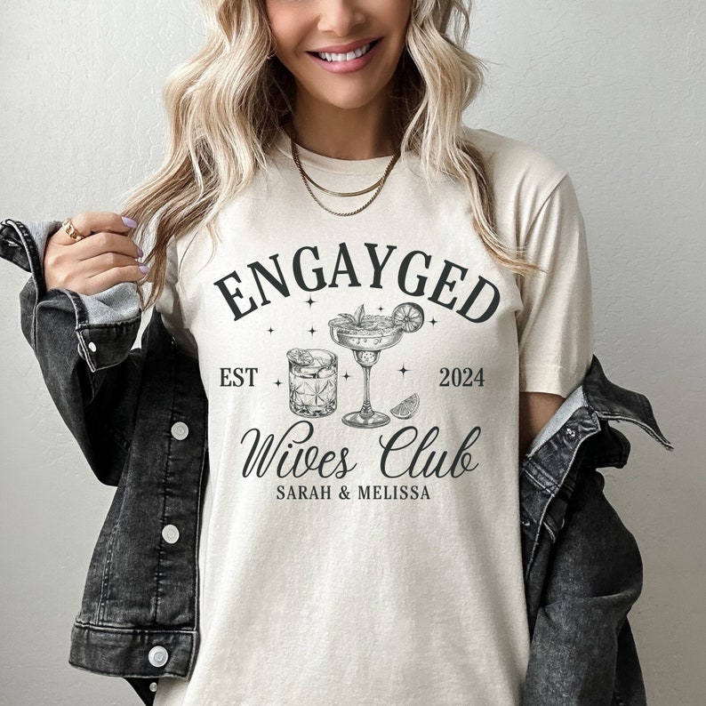 Personalized Engayged Wives Club - Lesbian Engagement - LGBTQ Bachelorette Celebration