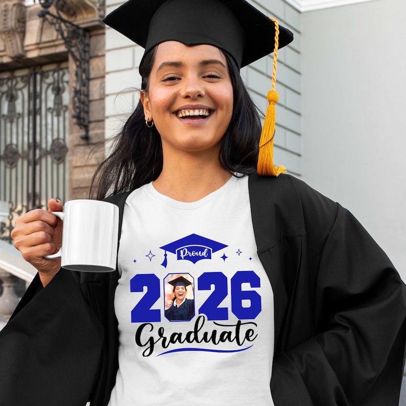 Personalized Graduation Photo - Custom 2026 Family Matching Celebration Gift Bella Canvas T-Shirt