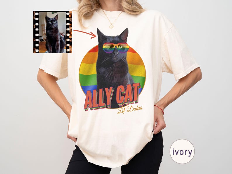Personalized Cat Photo Pride - LGBTQ Ally - Custom Pet Lover Gift