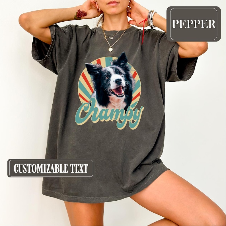 Custom Retro Pet Photo - Personalized Vintage Pet Portrait with Name - Custom Dog or Cat Photo Gift