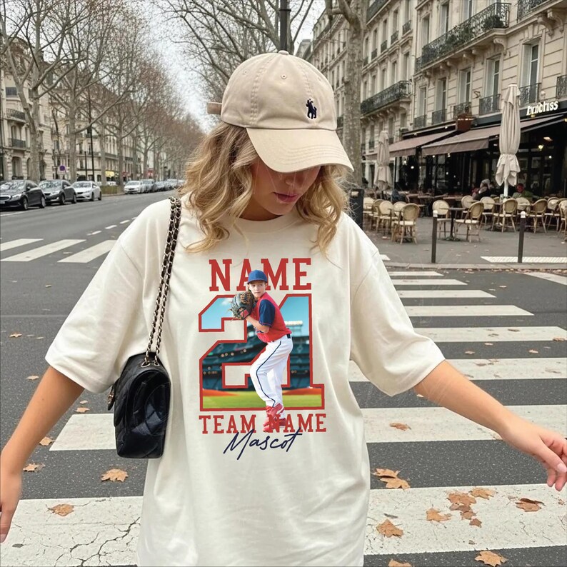 Custom Baseball Player Name Number Team Photo Personalized Baseball Fan Gift