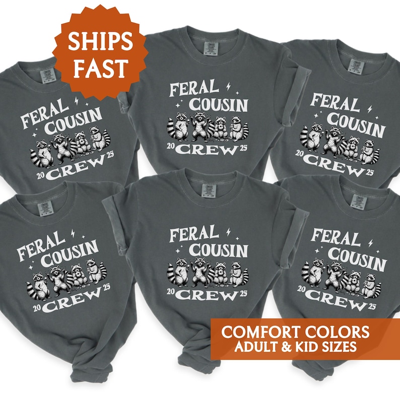 Personalized Funny Raccoon Cousin - Feral Kids Family Reunion Gift