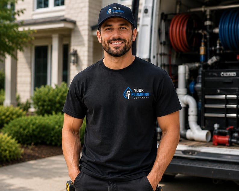 Custom Plumbing Company Shirts - Personalized Business Logo Work