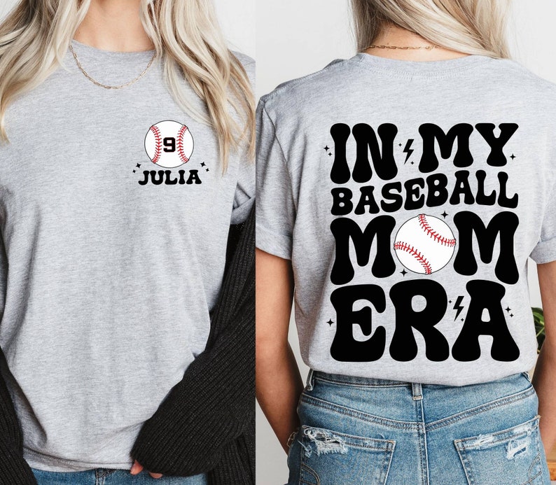 Custom Name In My Baseball Mom Era - Personalized Name Game Day Sports Apparel