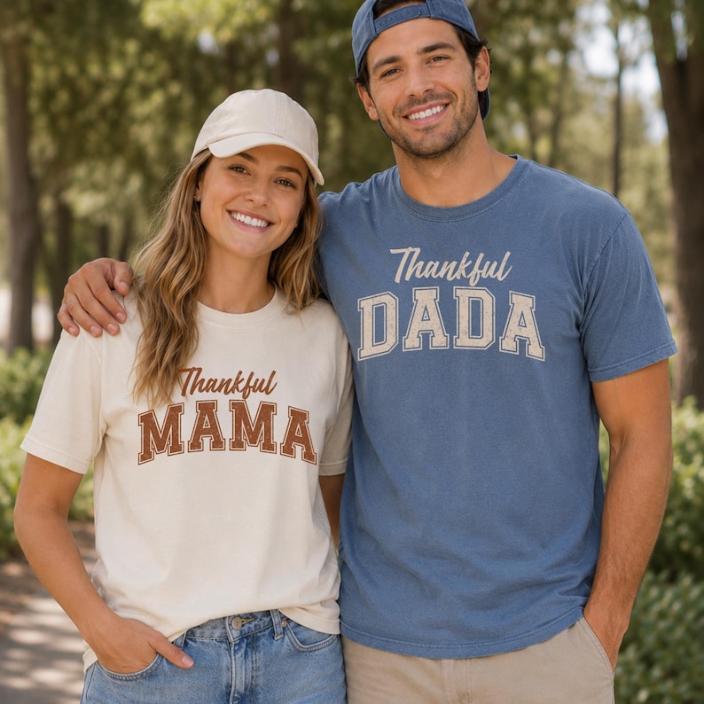 Thankful Mama Dada Thanksgiving: Family Matching Thanksgiving Dinner - Thankful Family Gift
