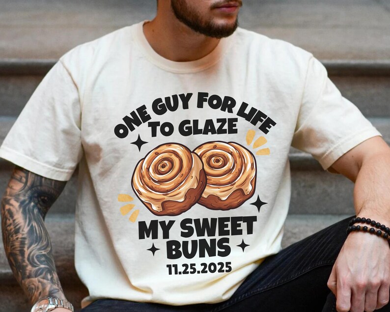 One Guy for Life My Sweet Buns Personalized Couple Anniversary Cinnamon Roll Design