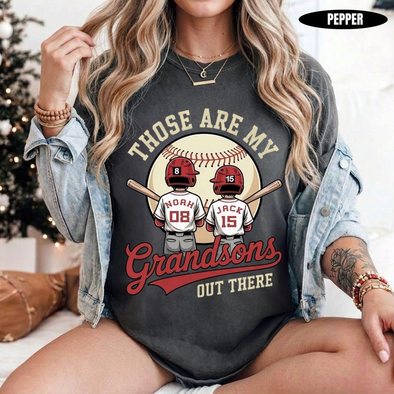 Custom Baseball Grandma -That's My Grandson Out There -Custom Baseball Players Names Numbers Merch