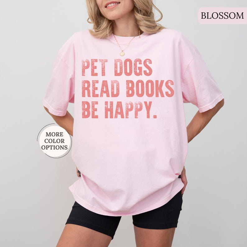Pet Dogs Read Books Be Happy Funny Book Lover Dog Mom Gift Cute Reading Design