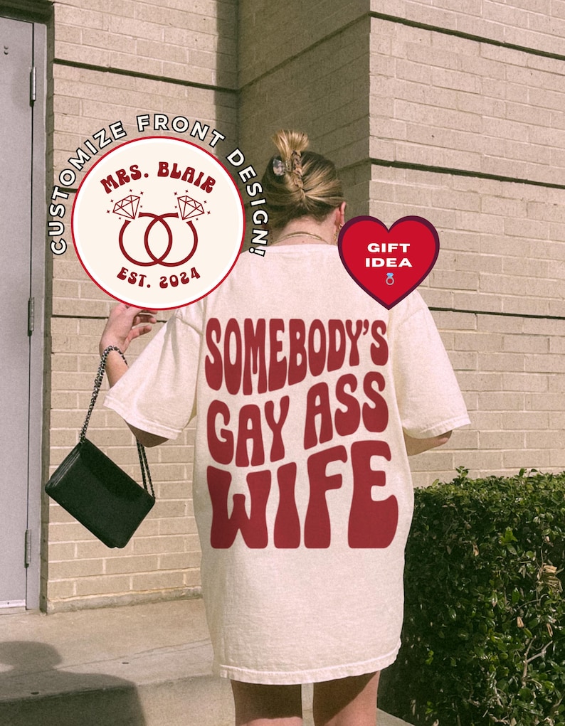 Personalized Gay As-s Wife Gift - Lesbian Wedding - WLW Anniversary - Custom Couple Celebration