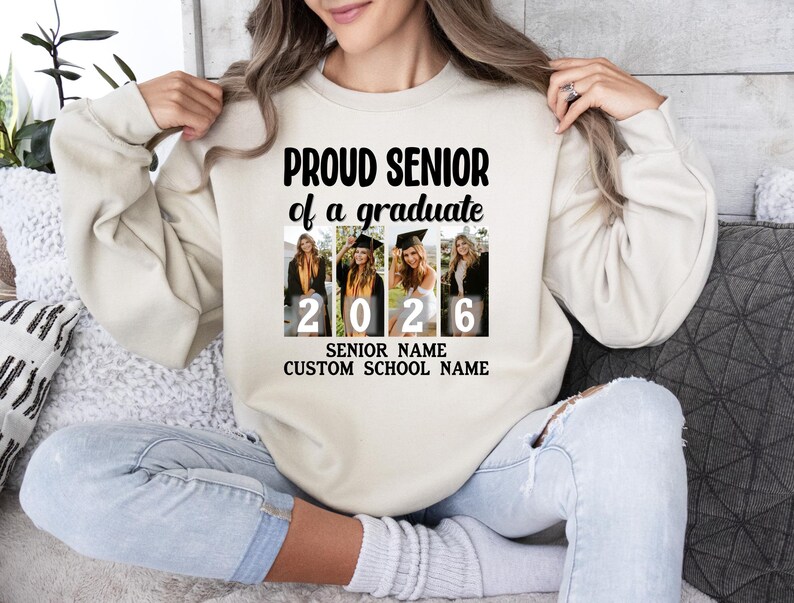 Personalized Proud Senior 2026 - Custom Photo Family Graduation Gift
