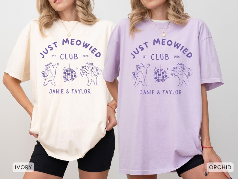 Just Meowied Lesbian Wedding - Two Brides Matching - LGBTQ Honeymoon Newlywed Cat Gift