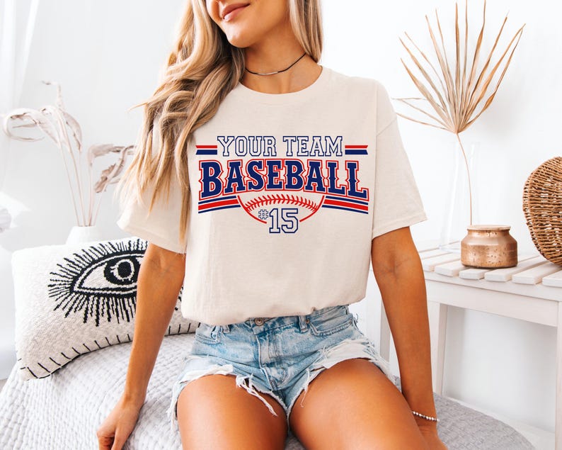 Custom Baseball Team Name Number Vintage Varsity Sports Apparel Top