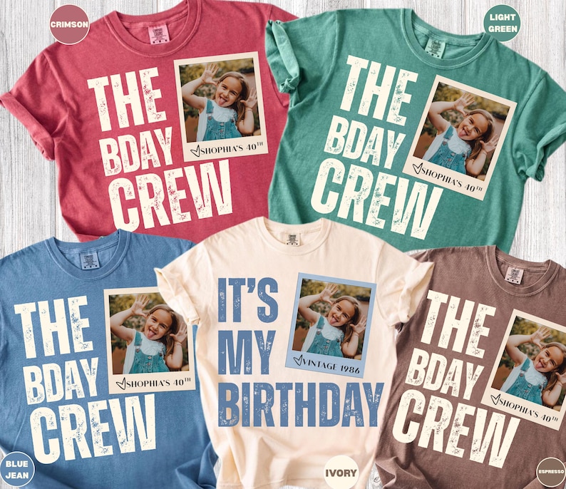 Custom Photo Birthday Matching - Personalized Picture Birthday - Milestone Image Age Name