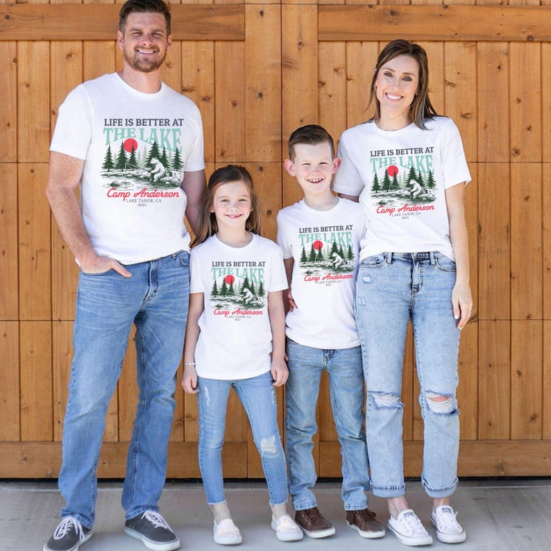 Custom Family Camping Trip - Personalized Summer Camp - Family Reunion -Matching Lake Life Group
