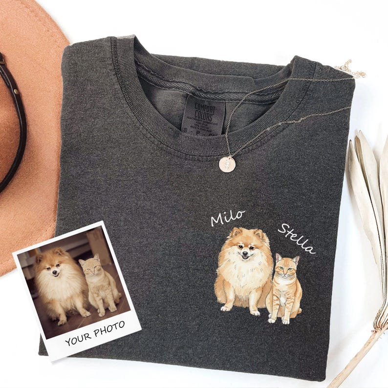 Personalized Watercolor Pet Portrait from Photo - Dog & Cat Memorial Lover Gift