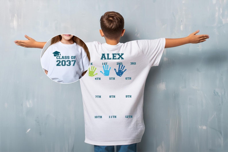 Class Of 2039 Handprint - Graduation - Custom Year 2037-2038-2039... First Day of School