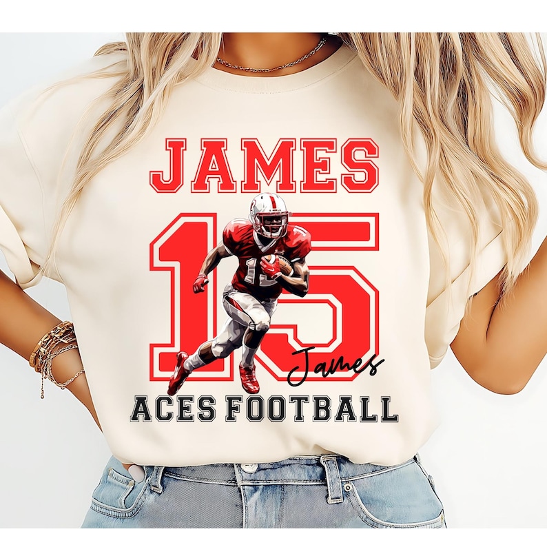Custom Football Player - Personalized Name & Number Team Game Day