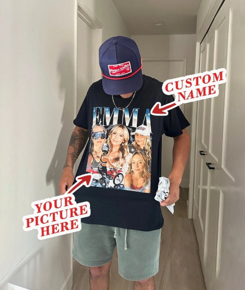 Custom Photo 90s Vintage Bootleg Style - Personalized Retro Graphic - Throwback Gift