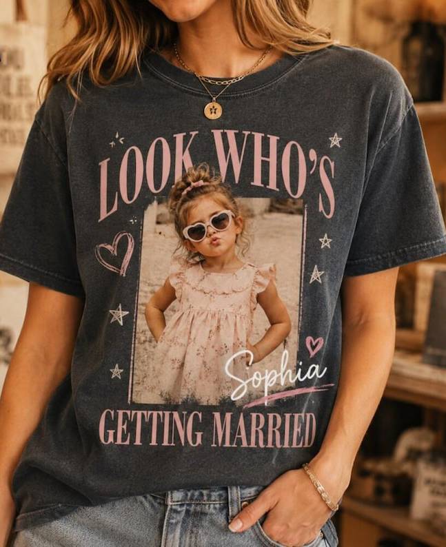 Custom Photo Look Who's Getting Married - Personalized Bride Photo - Bachelorette Gift for Her