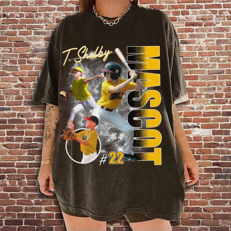 Custom Baseball Player Photo Name Number Retro Team Mascot Sports Apparel Top