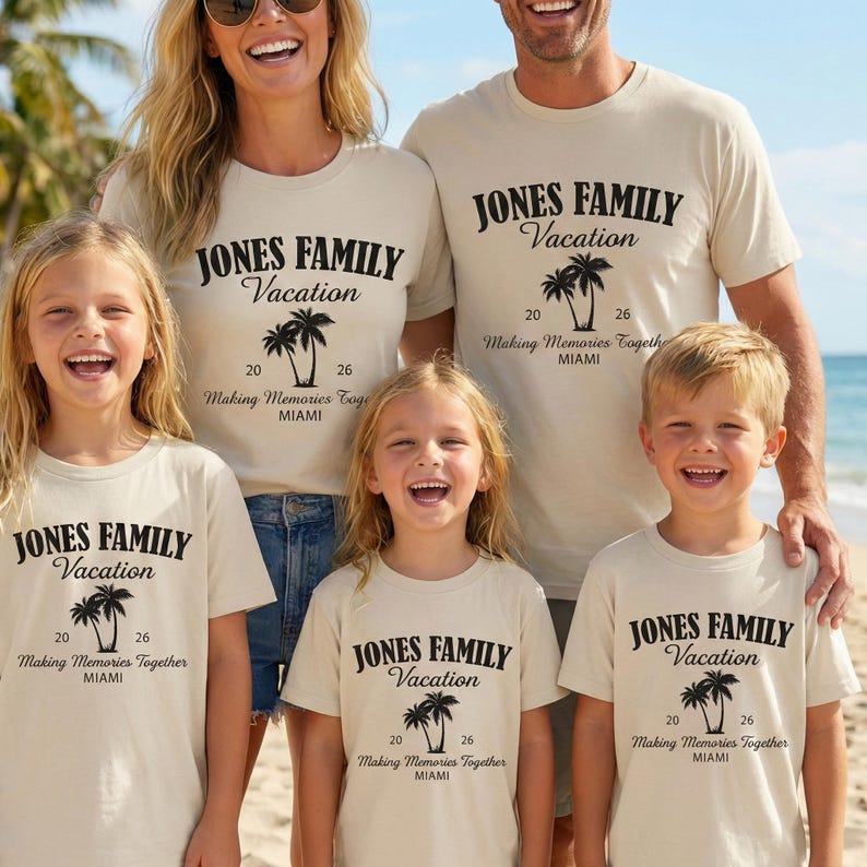 Custom Family Vacation 2026 - Personalized Beach Matching Outfit