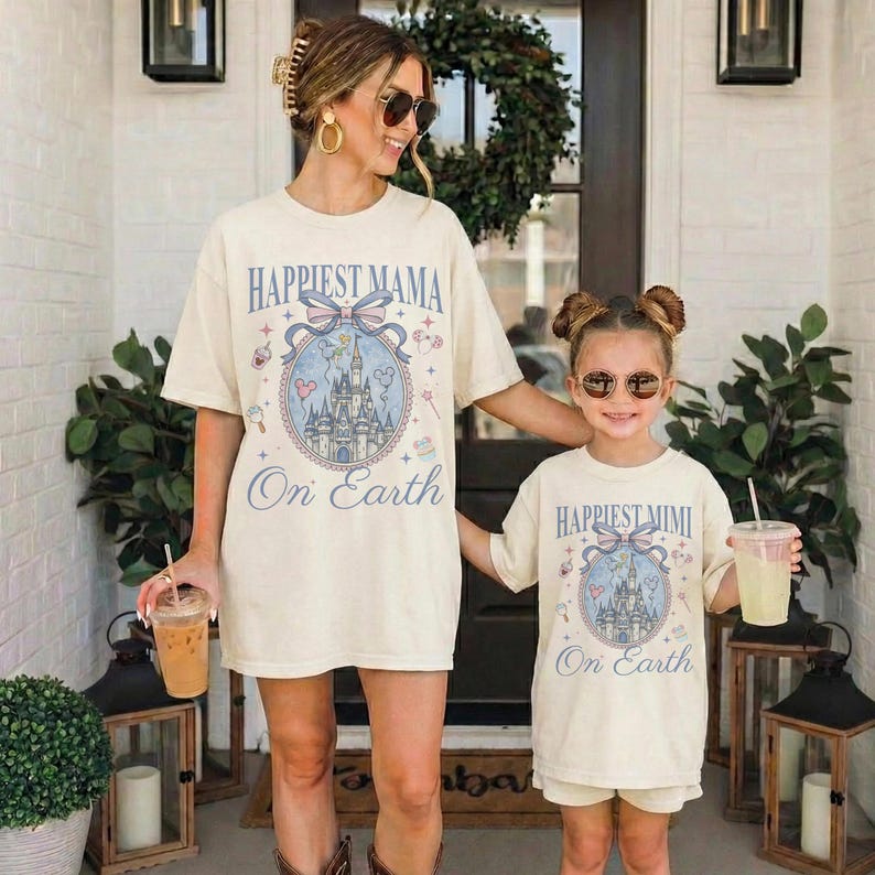 Coquette Bow Castle Happiest Mom On Earth - Disney Mom -Happiest Mama Mini On Earth -Happy Mother's
