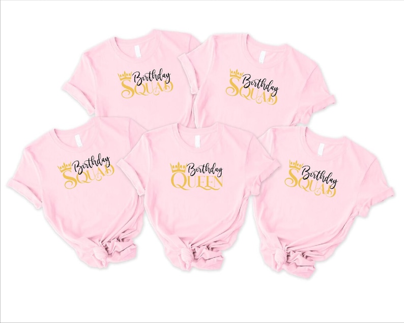 Matching Birthday Squad - Birthday Queen - Custom Group Celebration Bella Canvas T-Shirt