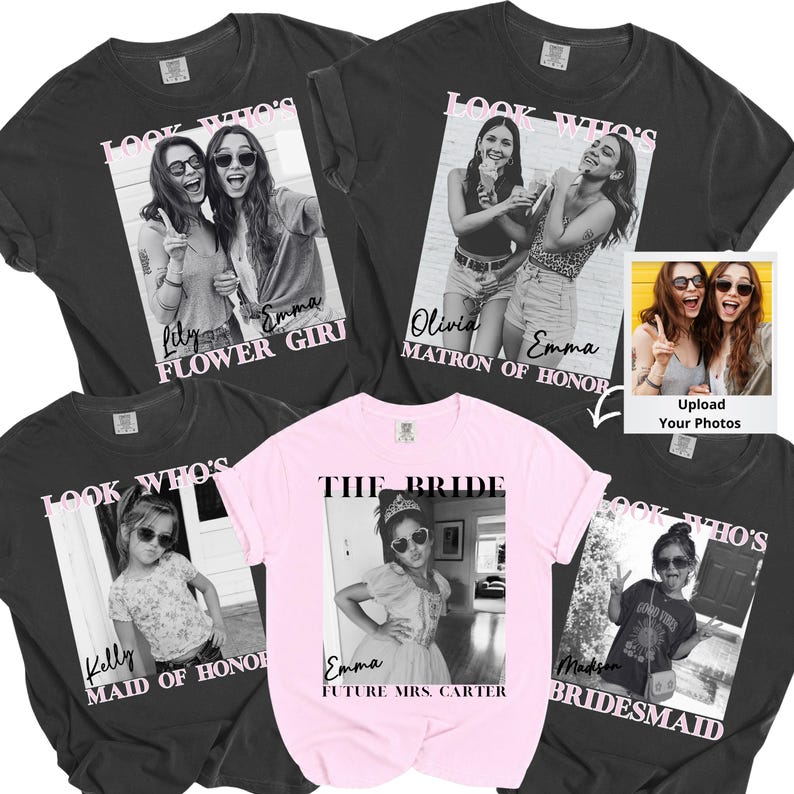 Personalized Bridal Party Photo Gift Bride Maid of Honor Bridesmaid Flower Girl
