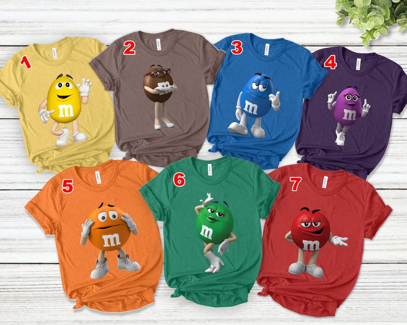 Colorful Chocolate Candy Characters Group Matching Group Group Merch Apparel Top