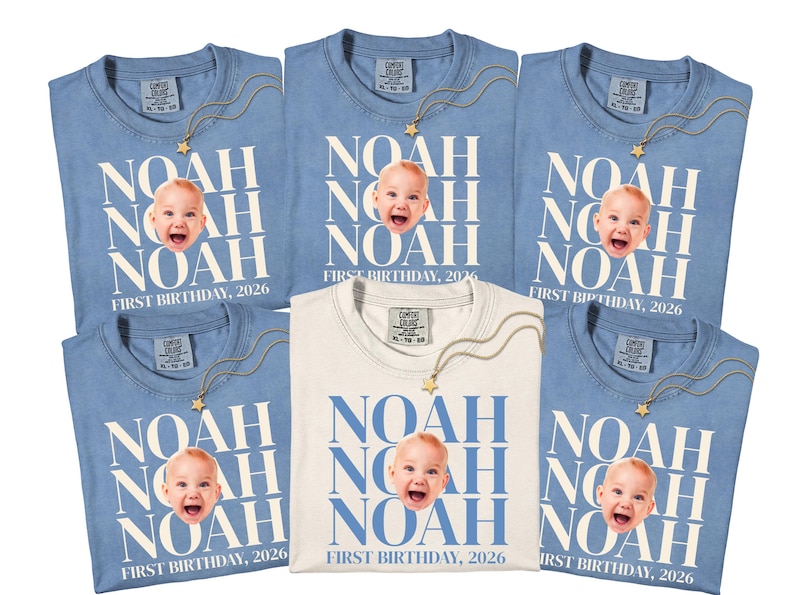 Custom Photo First Birthday - Personalized Family Matching Party