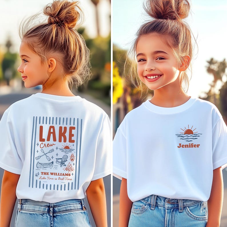 Custom Lake Vacation Name Sunset Personalized Family Trip Memory Gift