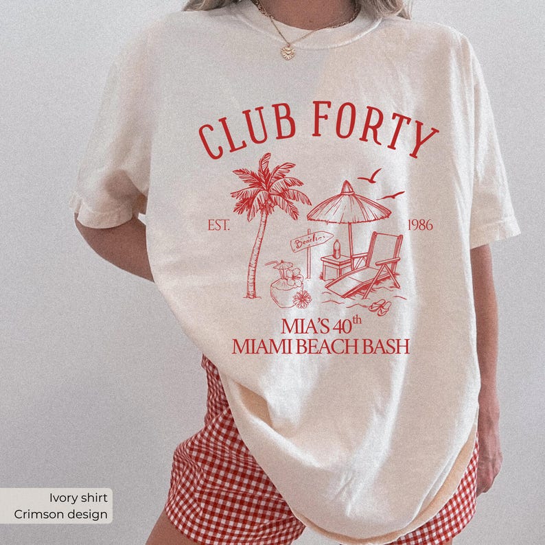 Personalized Club Forty Birthday - Miami Beach Bash Celebration Gift