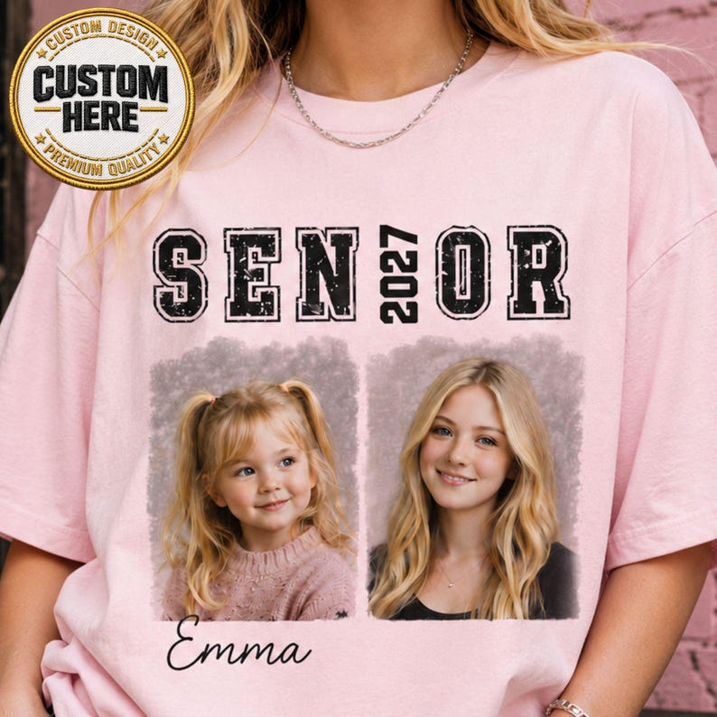 Custom Senior Graduation Photo - Then & Now Personalized Grad Gift