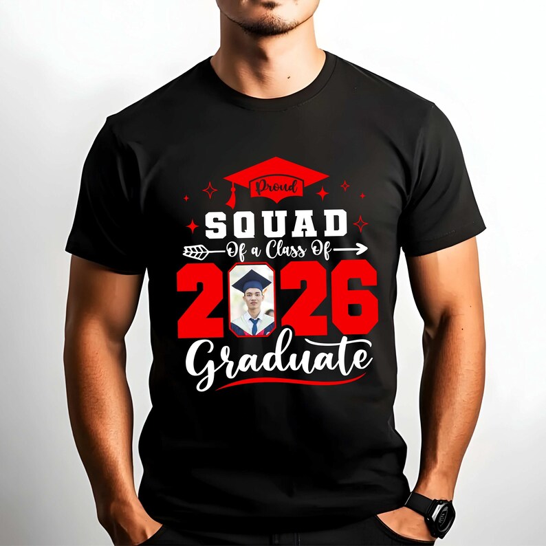 Personalized Graduation Photo - Custom 2026 Family Matching Celebration Gift Bella Canvas T-Shirt