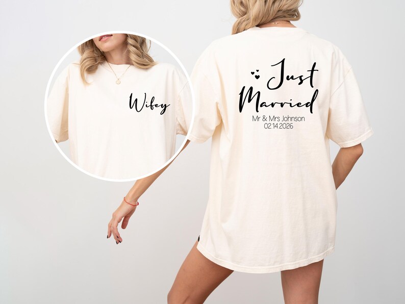 Personalized Mr & Mrs Names & Wedding Date - Wifey - Honeymoon Couple Gift