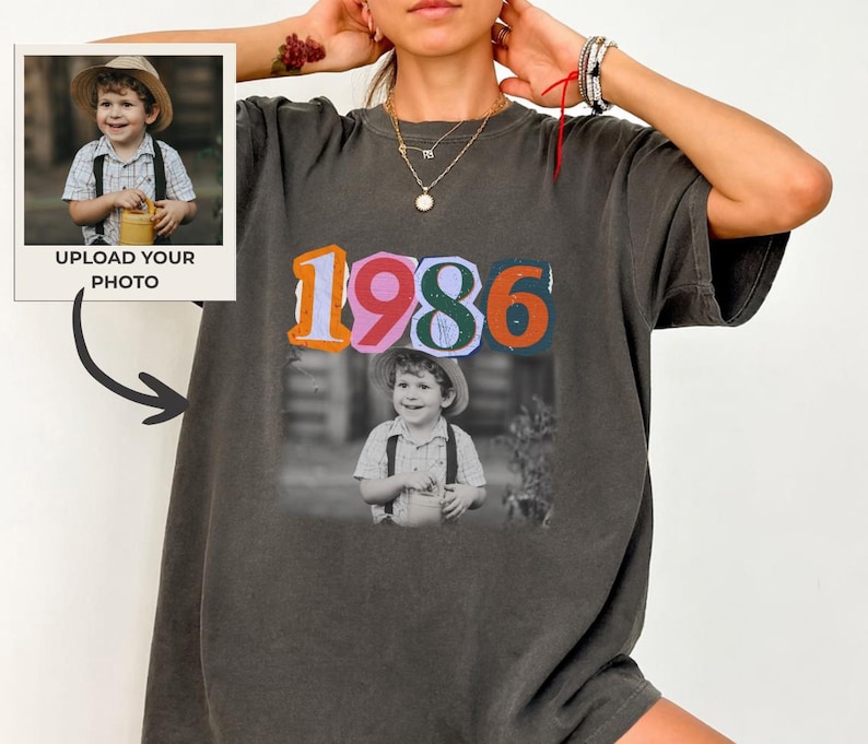 Custom Photo Birthday - Personalized Retro Year Milestone Birthday Gift