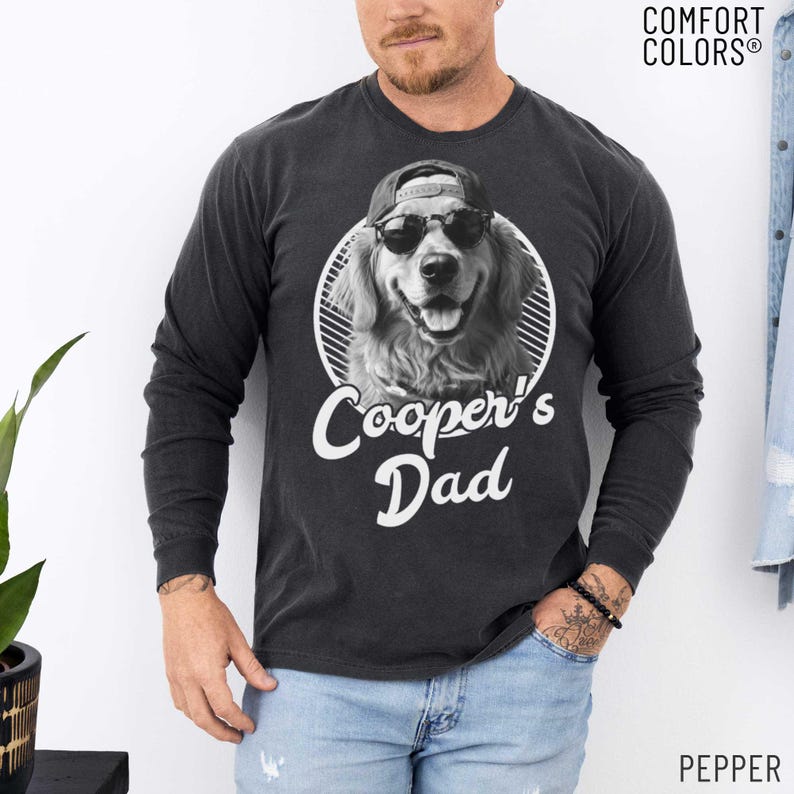 Personalized Dog Dad & Cat Dad Photo - Custom Pet Portrait - Birthday Gift for Pet Lovers