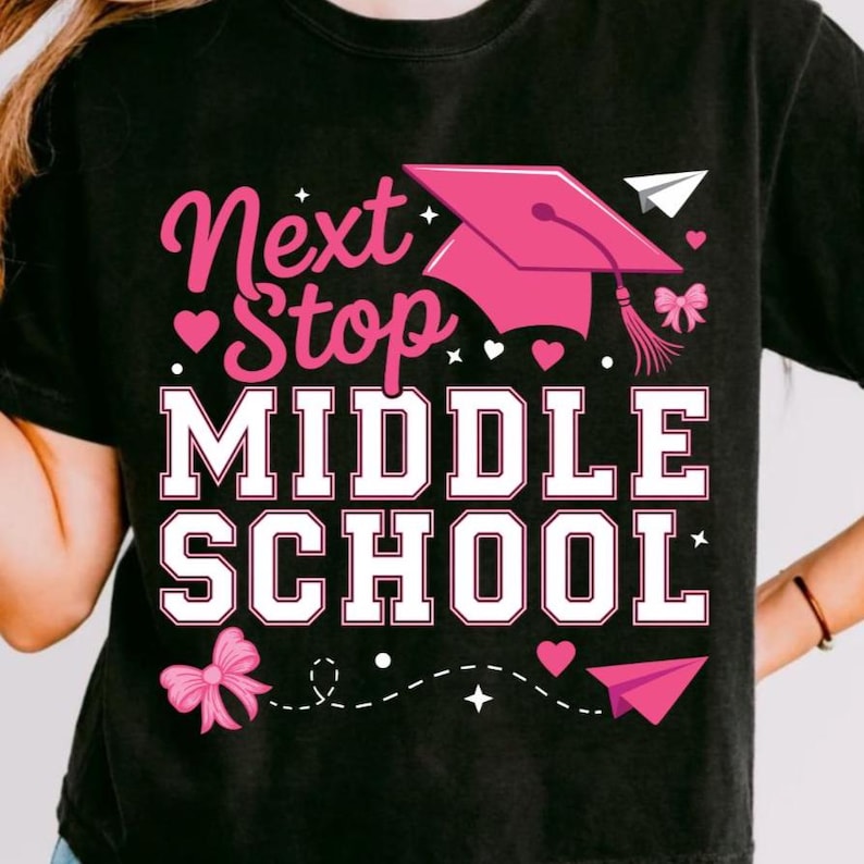 Next Stop Middle School Coquette Bow - 5th Grade Graduation Girl Gift
